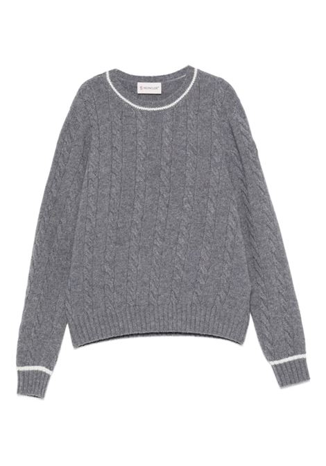 Maglione a Trecce Grigio Con Orlo a Righe MONCLER ENFANT | 954-9C00004 M1241988